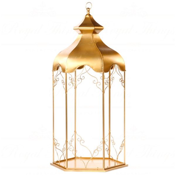 Bm 99257 Goodwill Christmas Decorative Items Metal Large Lantern Tabletop Gold
