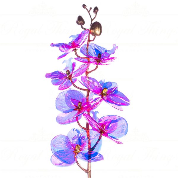 Sa 45833 Goodwill Branches Iridescent Metallic Orchid Flower Stem Pink Gold Multicolor