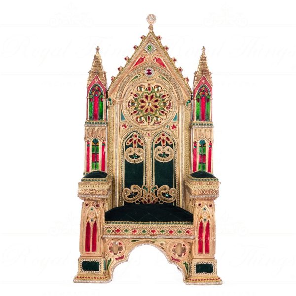 Katherine S Collection Christmas Decorative Items Christmas Castle Santa Chair Throne Tabletop Green Gold Red Kc 28 428249 1