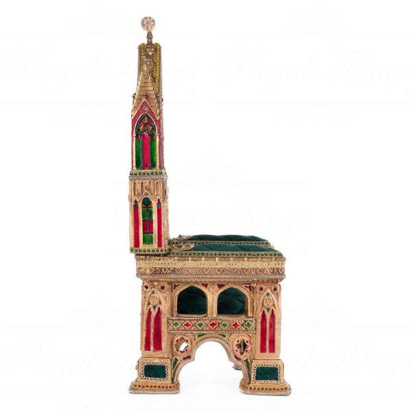 Katherine S Collection Christmas Decorative Items Christmas Castle Santa Chair Throne Tabletop Green Gold Red Kc 28 428249 3