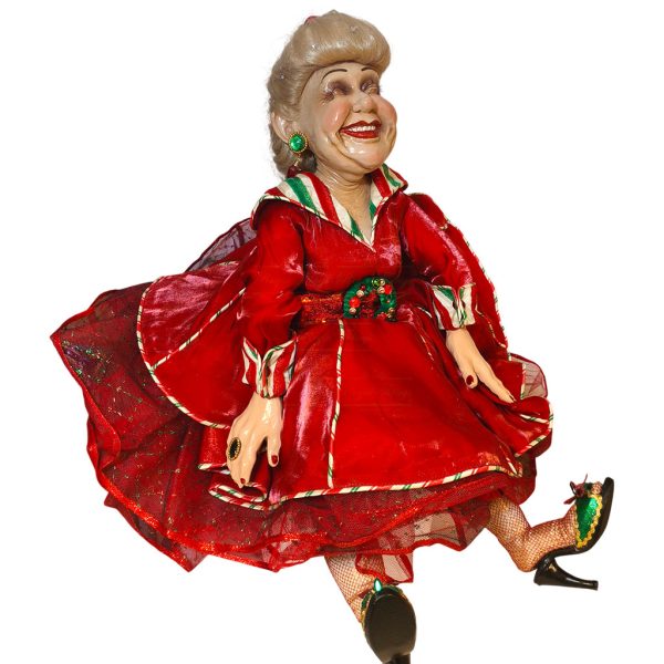 Kc 66 12924 Katherine S Collection Christmas Collectible Dolls Christmas Party Mae Sitting Doll Red Green White
