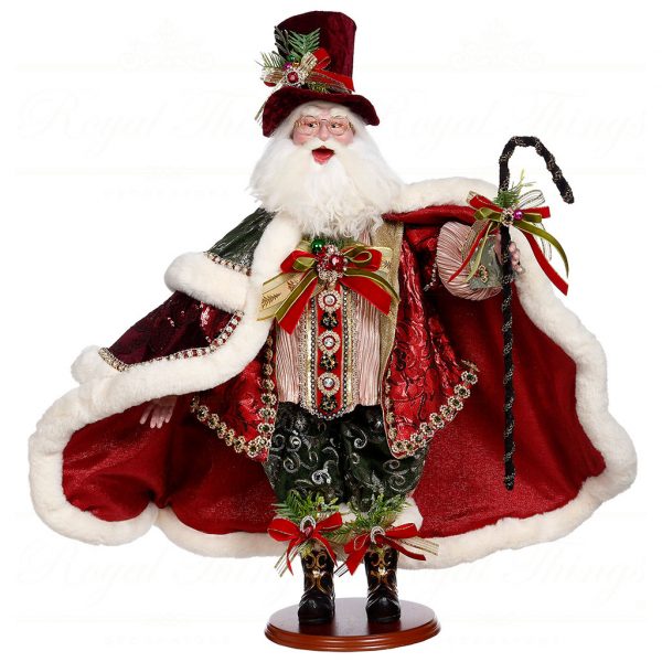 Mark Roberts Christmas Collectable Doll Large Christmas In The City Santa Red Black White Gold Mr 51 23856